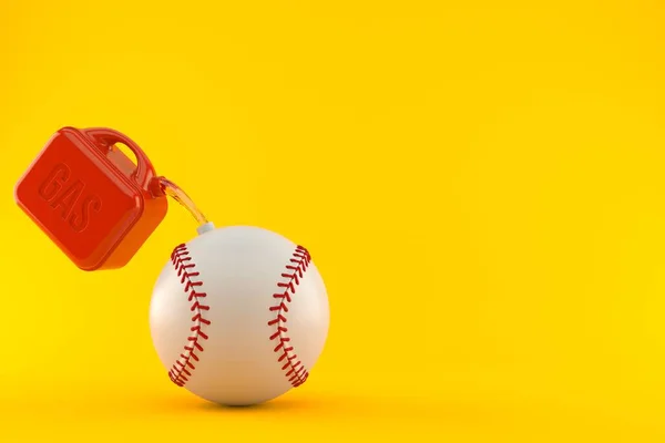 Baseballball Mit Benzinkanister Isoliert Auf Orangefarbenem Hintergrund Illustration — Stockfoto