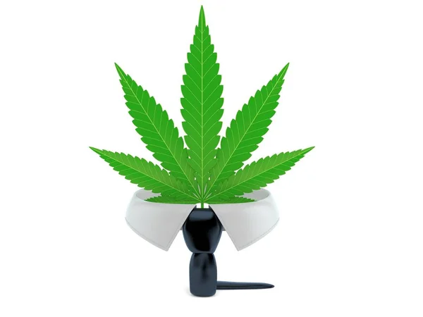 Cannabis Leaf Isolated White Background Illustration — Stock Photo, Image