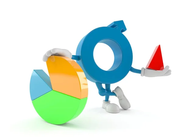 Male Gender Symbol Character Pie Chart Isolated White Background Illustration — Stock Photo, Image