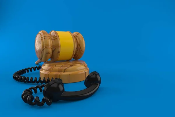青の背景に隔離された電話機とのギャップ 3Dイラスト — ストック写真