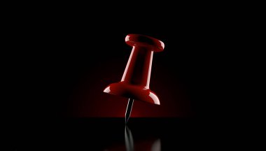 Siyah arka planda raptiye. 3d illüstrasyon