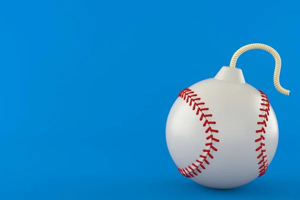 Baseball Boll Med Bomb Veke Isolerad Blå Bakgrund Illustration — Stockfoto