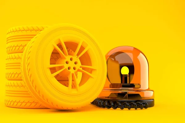 Transport background with emergency siren in orange color. 3d illustration