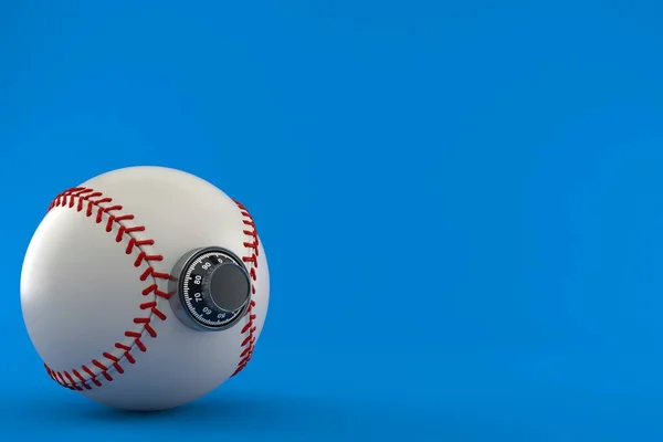 Μπάλα Του Μπέιζμπολ Κλειδαριά Συνδυασμό Απομονώνονται Μπλε Φόντο Εικονογράφηση — Φωτογραφία Αρχείου