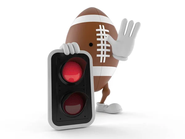Rugby Character Red Light Isolated White Background Illustration — Stock Photo, Image