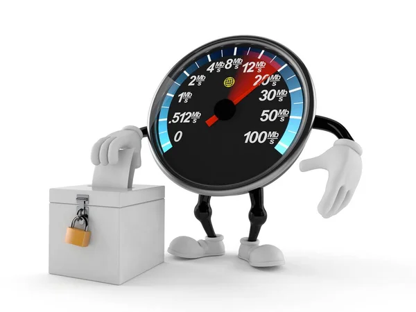 Network Speed Meter Character Vote Ballot Isolated White Background Illustration — Stock Photo, Image