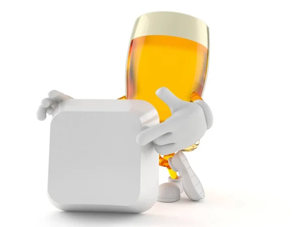 Charakter Piwa Pustym Klawiszem Klawiatury Izolowane Białym Tle Ilustracja — Zdjęcie stockowe
