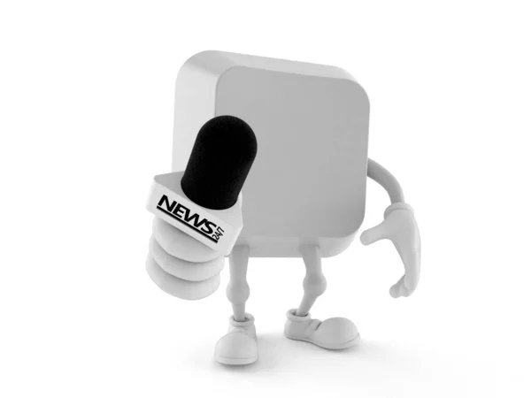 Počítačová Klíčová Postava Drží Rozhovor Mikrofon Izolovaný Bílém Pozadí Ilustrace — Stock fotografie