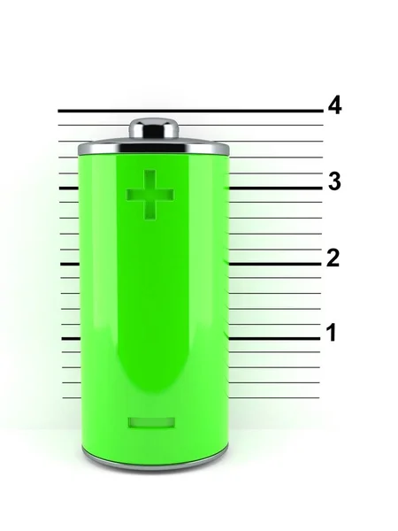 Batteria Verde Tazza Isolata Sfondo Bianco Illustrazione — Foto Stock