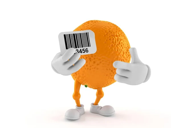 Oranje Karakter Met Streepjescode Geïsoleerd Witte Achtergrond Illustratie — Stockfoto