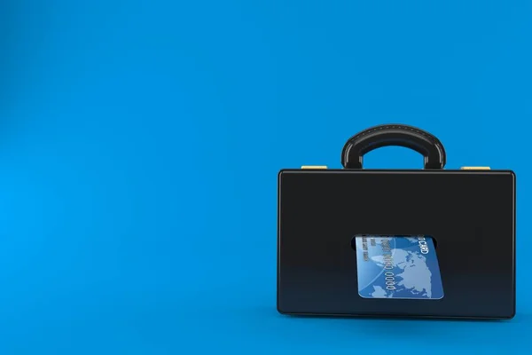 Briefcase Credit Card Isolated Blue Background Illustration — Stock Photo, Image