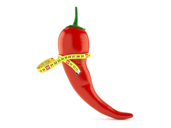 Heißer Paprika Mit Zentimeterdicker Isolierung Auf Weißem Hintergrund Illustration — Stockfoto