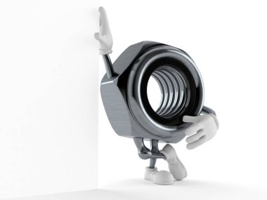 Fındık karakteri beyaz arkaplanda izole edilmiş. 3d illüstrasyon