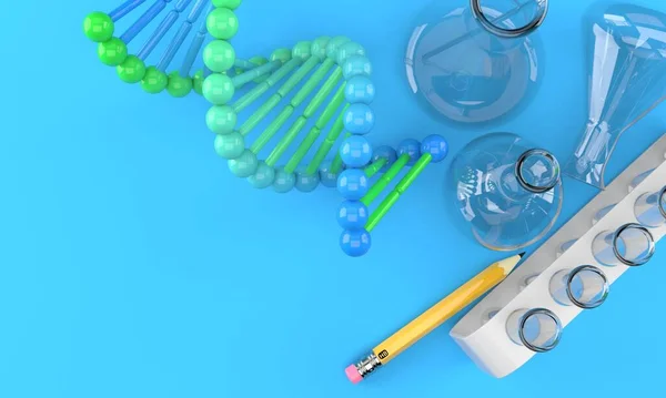 Dna Mit Chemiekolben — Stockfoto