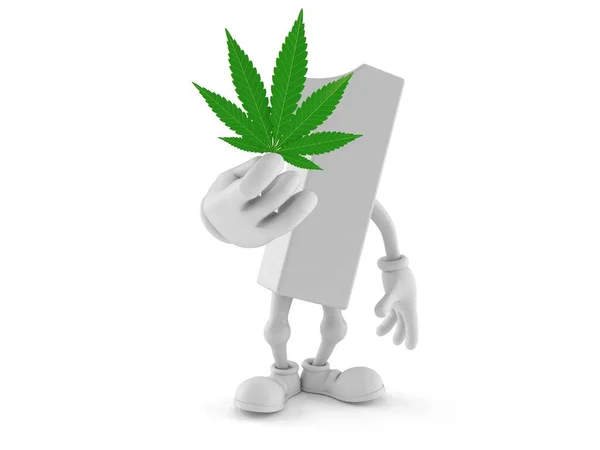 Caráter Número Com Folha Cannabis Isolada Fundo Branco Ilustração — Fotografia de Stock