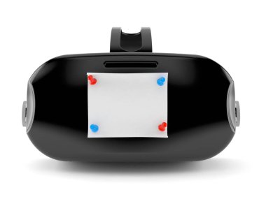 Beyaz arka planda izole edilmiş bir VR kulaklık. 3d illüstrasyon