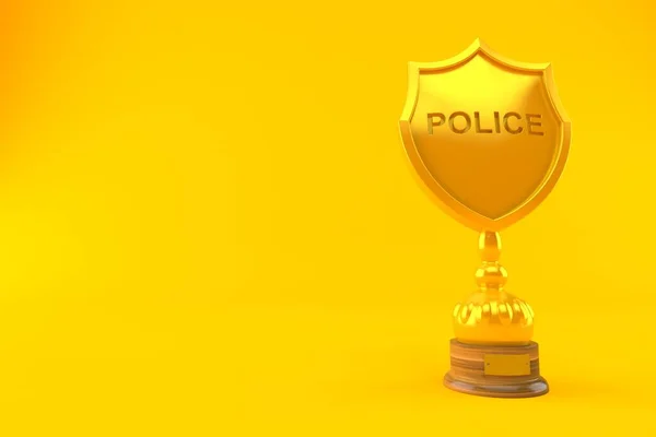 Rendőrségi Jelvény Arany Trófea Elkülönítve Narancssárga Alapon Illusztráció — Stock Fotó