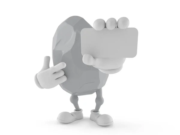 Personagem Rock Segurando Cartão Visita Branco Isolado Fundo Branco Ilustração — Fotografia de Stock