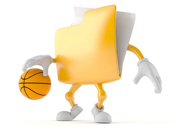 Personagem Pasta Jogando Basquete Isolado Fundo Branco Ilustração — Fotografia de Stock