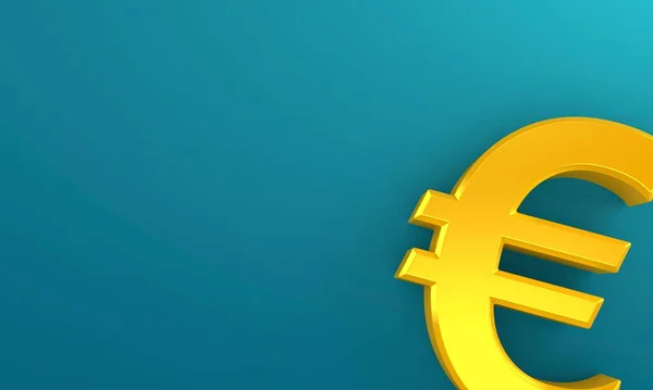 Moneta Euro Sfondo Blu Illustrazione — Foto Stock