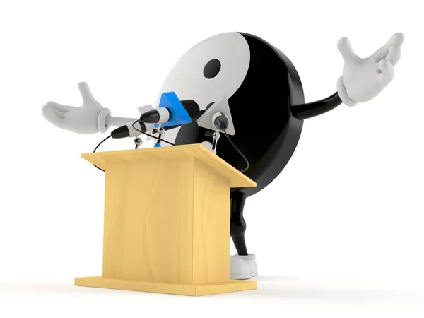 Jing Jang Character Gives Presentation Isolated White Background Illustration — Stock Photo, Image