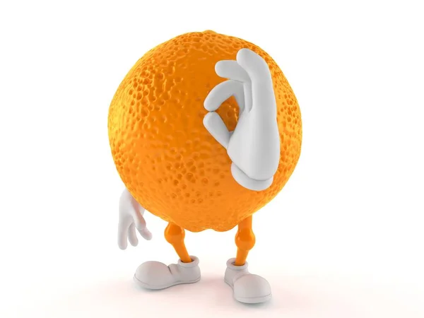 배경에 몸짓으로 오렌지 캐릭터 — 스톡 사진