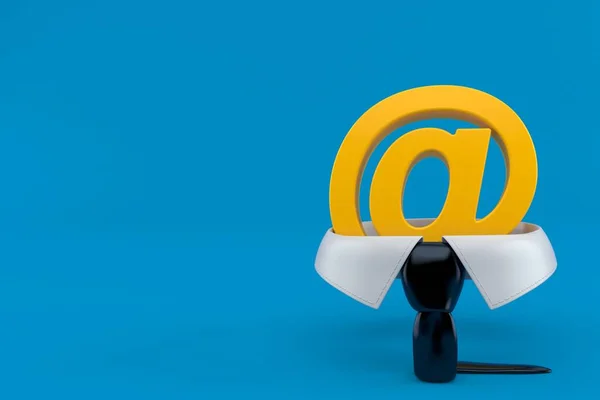 青い背景に隔離された電子メールのシンボルを持つビジネスカラー 3Dイラスト — ストック写真