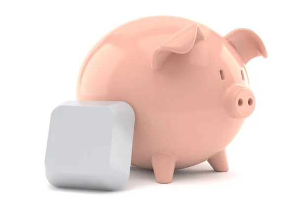 Piggy Bank Met Blanco Toetsenbord Sleutel — Stockfoto