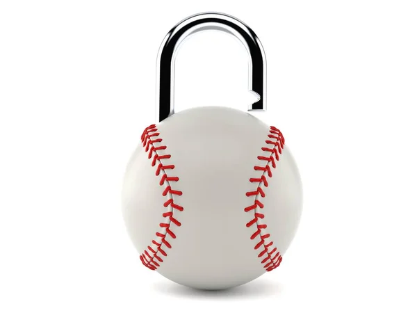 Baseball Bollen Hänglås Isolerad Vit Bakgrund Illustration — Stockfoto