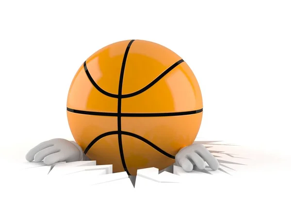 Basketball Charakter Innerhalb Loch Isoliert Auf Weißem Hintergrund Illustration — Stockfoto