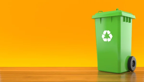 Dustbin Orange Bakgrund Illustration — Stockfoto