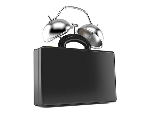 Briefcase Alarm Clock Isolated White Background Illustration — Stock Photo, Image