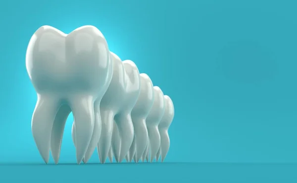 Tooth on blue background. 3d illustration