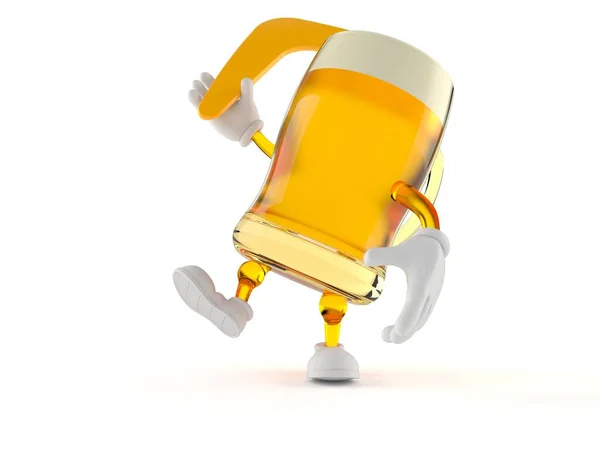 Carácter Cerveza Lanzando Boomerang Aislado Sobre Fondo Blanco Ilustración —  Fotos de Stock