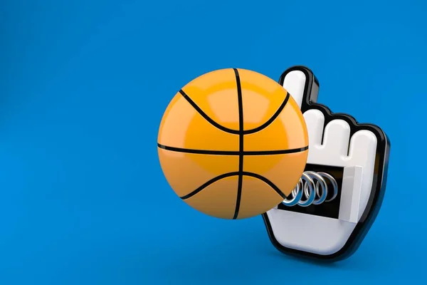 Basket Boll Med Webb Markör Isolerad Blå Bakgrund Illustration — Stockfoto
