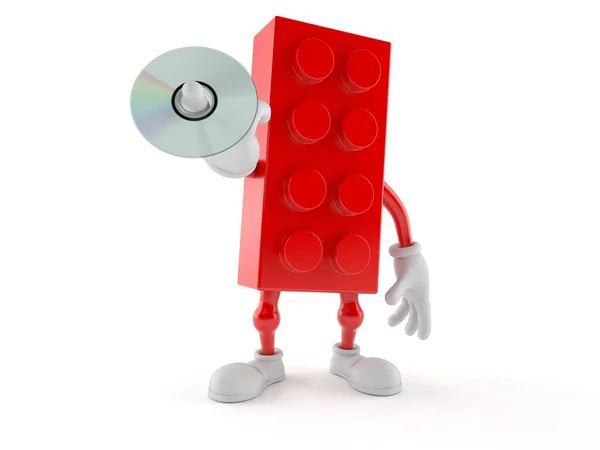 Spielzeugblock Charakter Der Disc Isoliert Auf Weißem Hintergrund Hält Illustration — Stockfoto