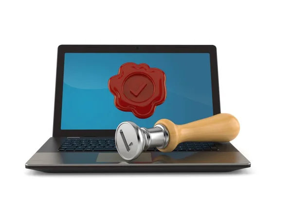 Laptop Wax Seal Stamp — Stock Photo, Image