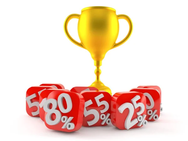 Golden Trophy Percent Symbols — Stock Photo, Image