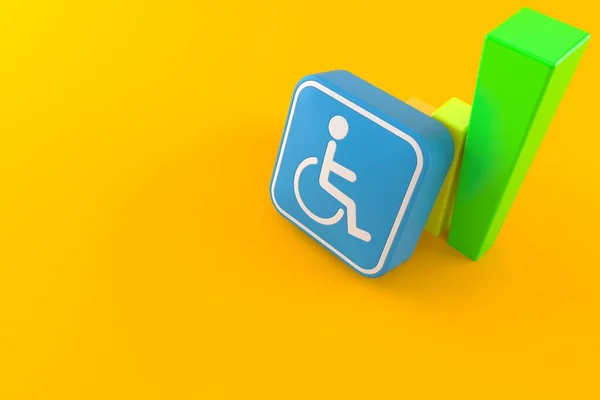 Handicap Symbol Chart Isolated Orange Background Illustration — Stock Photo, Image