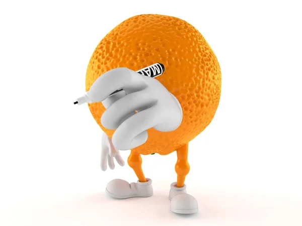 Narancs Karakter Markert Elszigetelt Fehér Háttérrel Illusztráció — Stock Fotó