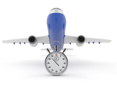 Kronometresi 3D olan uçak.