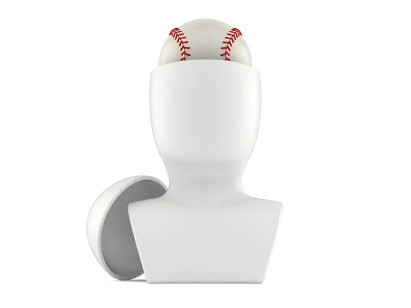 Baseball Ball Head Isolated White Background Illustration — Stock Photo, Image