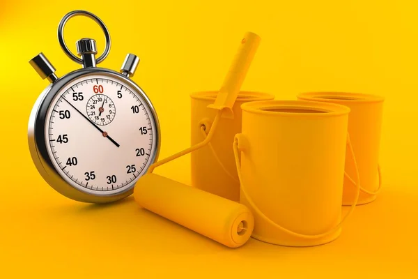 Sfondo Ristrutturazione Con Cronometro Colore Arancione Illustrazione — Foto Stock