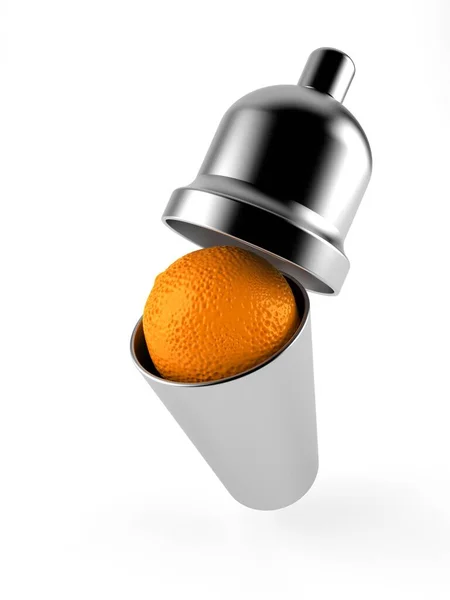 Oranje Binnenkant Cocktailshaker Geïsoleerd Witte Achtergrond Illustratie — Stockfoto