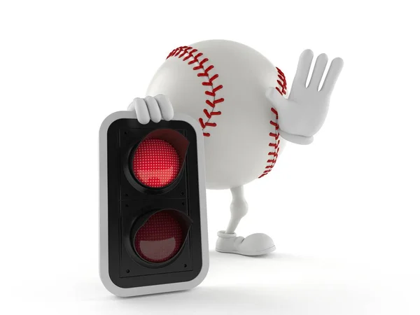 Baseballová Postava Červeným Světlem Izolované Bílém Pozadí Ilustrace — Stock fotografie