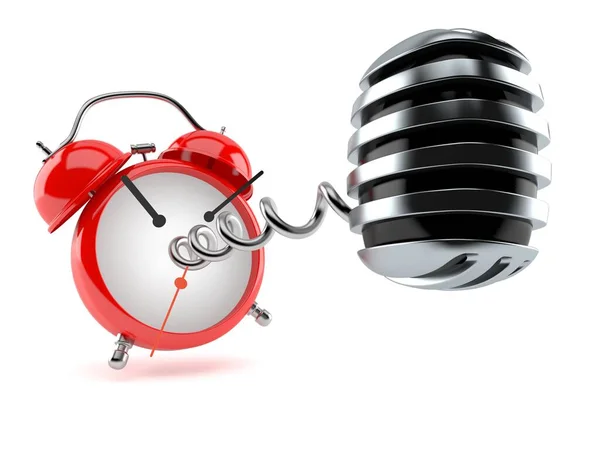 Microphone Alarm Clock Isolated White Background Illustration — Stock Photo, Image