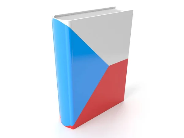 Boek Met Tsjechische Vlag Geïsoleerd Witte Achtergrond Illustratie — Stockfoto