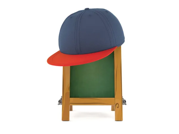 Tableau Noir Bois Avec Casquette Baseball — Photo