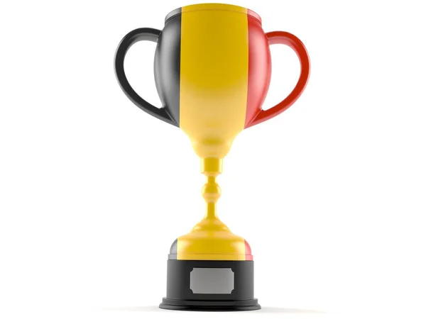 Trophy Belgian Flag Isolated White Background Illustration — Stock Photo, Image