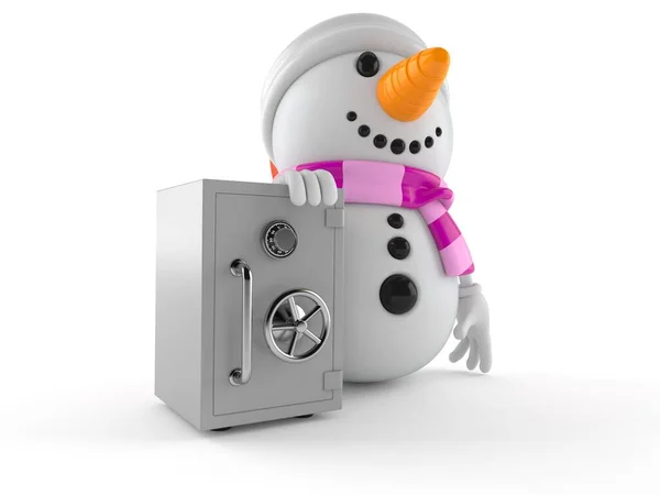 Snowman Postać Bezpiecznego Izolowane Białym Tle Ilustracja — Zdjęcie stockowe